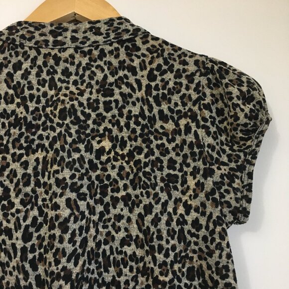 Coquette Frilly Ruffle Chest Leopard Rosette Knit Dress Top - Picture 11 of 15